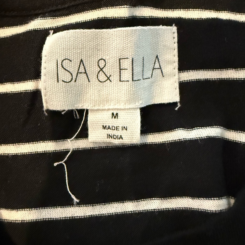 Isa & Ella black and white striped Cropped Shirt